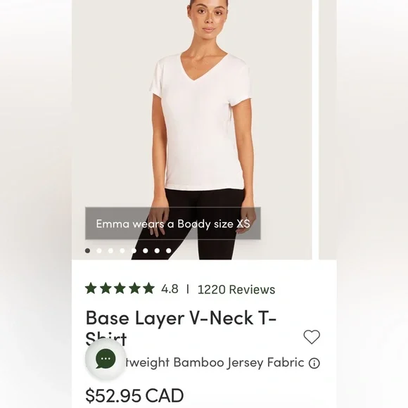 BOODY White V-Neck Short Sleeve Tee - Picture 6 of 8